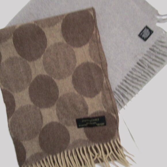 2 CASHMERE Scarf Muffler Fringe Cuddly Scottish Unisex Luxury - Picture 4 of 5